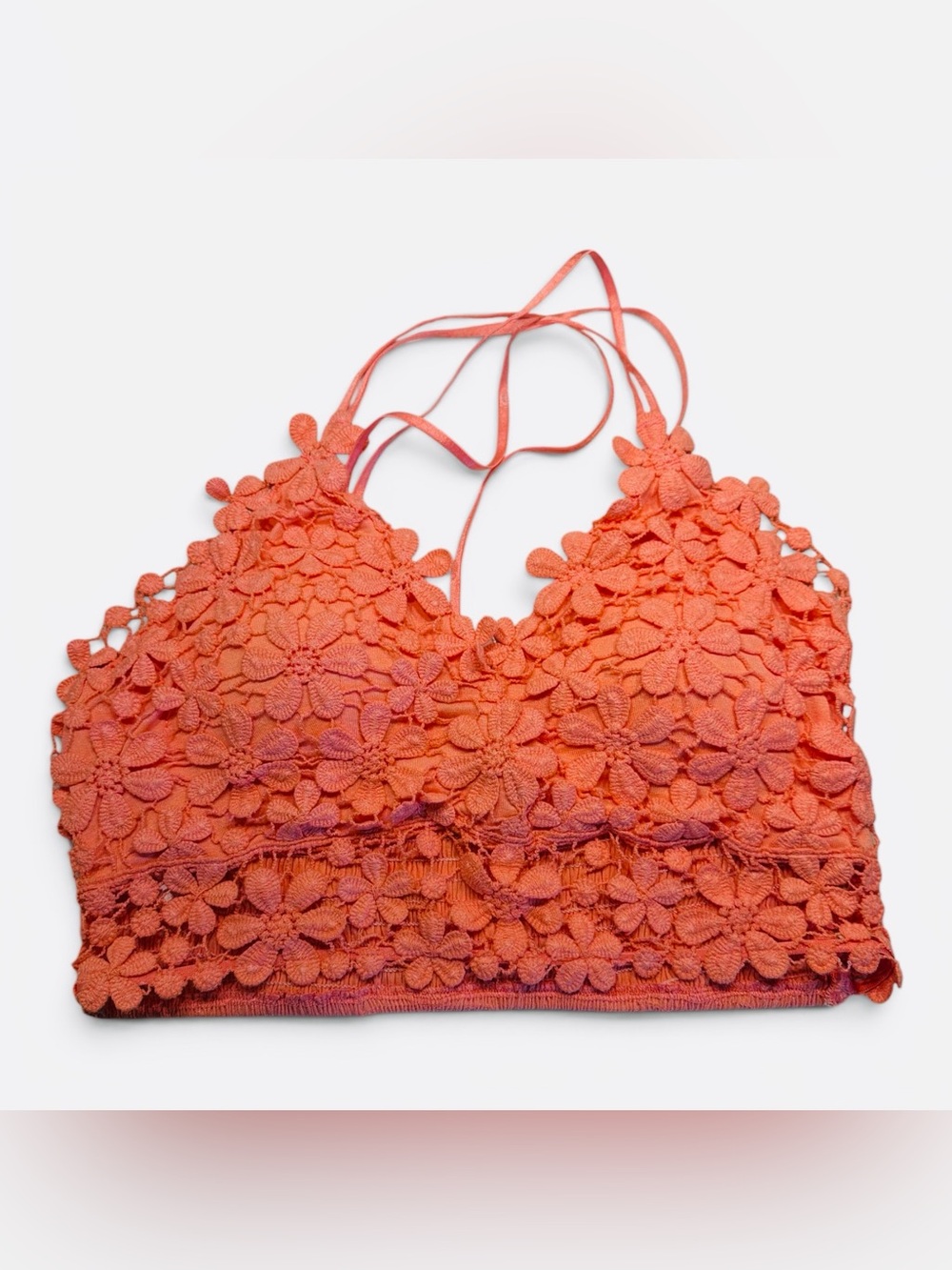 Davi & Dani Coral Lace Crochet Bralette M